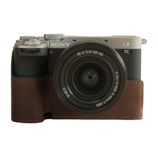SVEN索尼a7c2相机保护套zve10相机包a7m4r5真皮套手绳a6400相机带