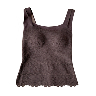 秋冬假两件重工蕾丝背心亲肤磨毛保暖自带胸垫轻暖显瘦设计感吊带