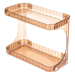 轻奢卫生间双层置物架洗漱台面化妆品收纳盒浴室用护肤品收纳架