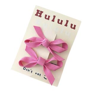 韩版彩色布艺甜美氛围感发卡蝴蝶结鸭嘴夹侧边夹发夹BB夹儿童发饰
