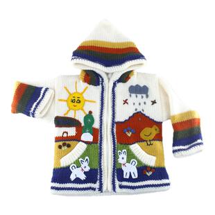 INCACULTURA秘鲁进口羊驼毛童装手工毛线拿铁同款安第斯外套1-9岁