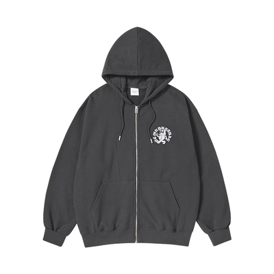 ADLV小熊刷毛拉链连帽卫衣外套