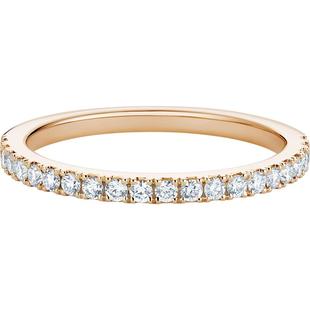 [新年礼物]戴比尔斯 DB Classic Eternity半圈镶钻玫瑰金戒指