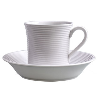 阿联酋进口RAK复古白色浮雕小号意式浓缩咖啡杯礼盒套装高档家用