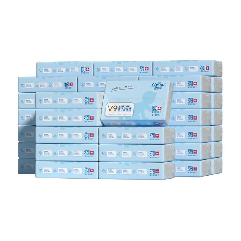 COROU/可心柔母婴婴儿云柔新生儿保湿纸巾100抽48包M码