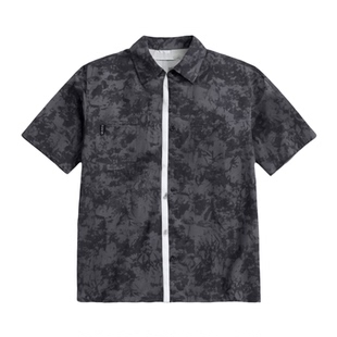 夏季港风痞帅风套装男士宽松短袖衬衫一套帅气搭配短裤男装三件套