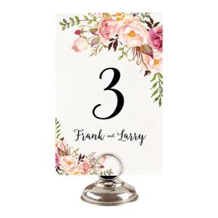 定制粉色森系桌号牌席位卡结婚桌卡订婚宴婚礼桌牌年会桌号牌台卡