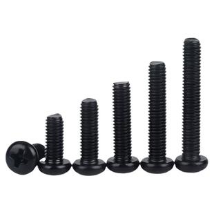 黑色304不锈钢十字圆头螺丝钉盘头螺钉螺栓GB818 M1.6M2M3M4M5