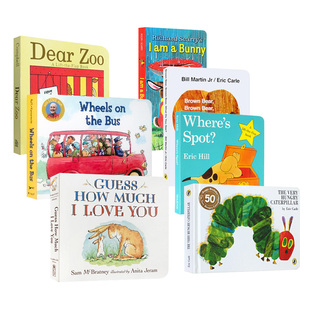 英文原版启蒙绘本I Am A Bunny/Brown Bear棕熊Where's Spot小波TheVeryHungryCaterpillar/Dear Zoo动物园Wheels On The Bus