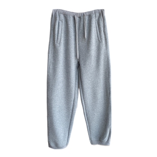 AMR UU◆加绒加厚高腰显瘦灰色束脚卫裤直筒休闲裤女2025新款秋冬