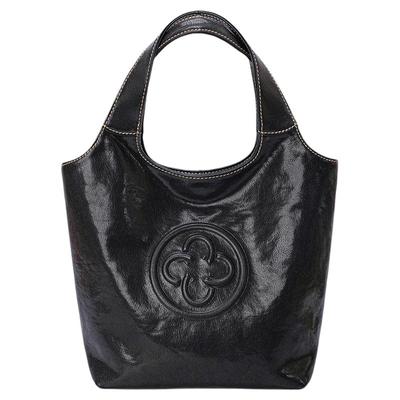 CASSILE卡思乐MINI马甲手提小菜篮包黑色水晶牛皮单肩斜挎通勤包