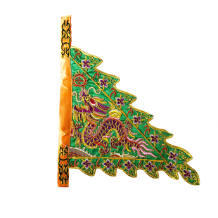 刺绣五色三角令旗高档龙旗寺庙双面绣令旗旗杆小五方旗五行旗