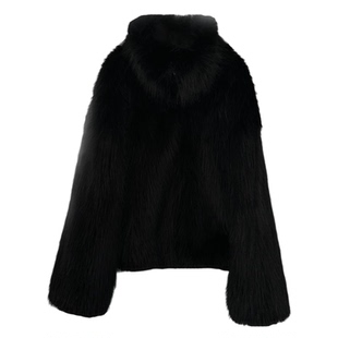 皮毛一体黑色狐狸皮草外套女2025新款海宁爆款洋气毛茸茸年轻冬厚