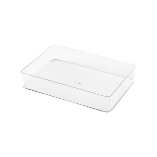 加大长款40公分透明盒子窄长条方形收纳盒宽15cm装水不漏抽屉整理