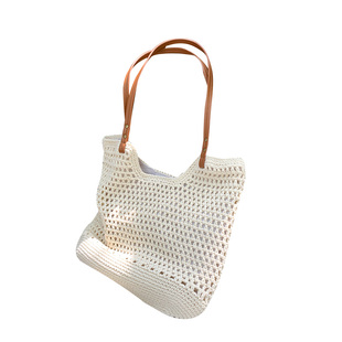 文艺度假风镂空草编包女夏海边旅行慵懒风编织包通勤大容量单肩包