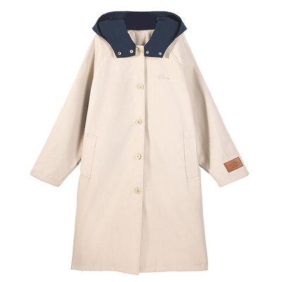 BarryBanny女童连帽风衣中长款