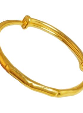 竹节足金包银手镯母亲节送妈妈