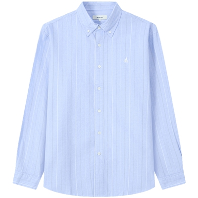 滨波通勤竖条纹简约长袖衬衫