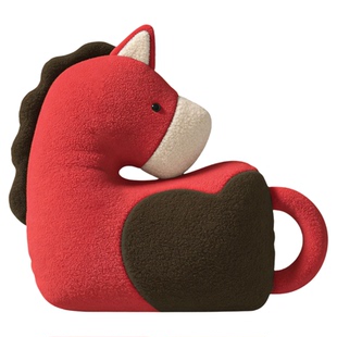 马年抱枕红色小马新年沙发腰靠垫客厅春节喜庆装饰玩偶2026新款