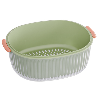 双层洗菜沥水篮加厚加硬耐摔