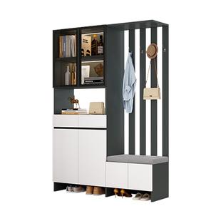 实木入户玄关柜正对门隔断柜客厅酒柜靠墙鞋柜一体轻奢现代屏风柜