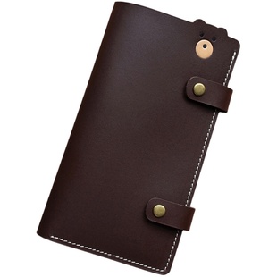 新款创意手工真皮可爱卡通小熊护照夹多功能机票护照包证件收纳包