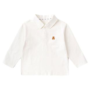 嘟嘟家男童T恤春季儿童白衬衫polo时髦女童上衣洋气宝宝白t恤春秋