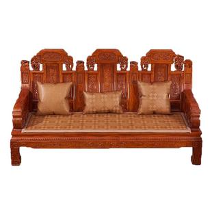 新中式红木沙发垫防滑夏季凉席椅垫实木椅子座垫藤席客厅高密度