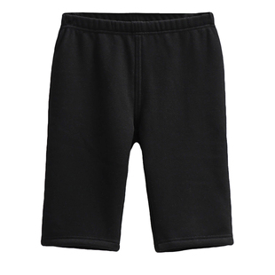 加绒保暖五分裤女冬天配靴子短裤加厚黑色打底裤