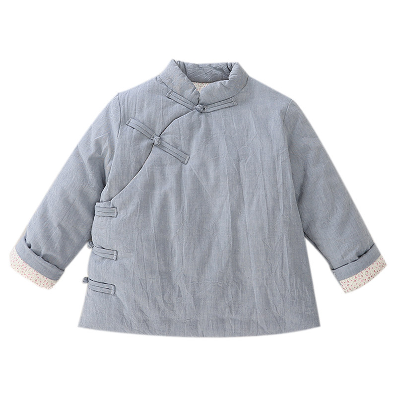 现货清仓母女冬棉袄纯色汉服偏襟棉衣外套古风外套女休闲棉服秋冬