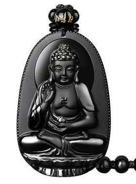 九华山开过黑曜石本命佛祈福项坠