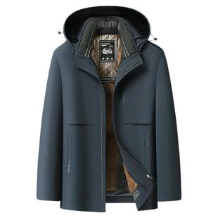 恒源祥集团彩羊鹅绒羽绒服男中长款加厚中老年爸爸装脱胆鹅绒外套