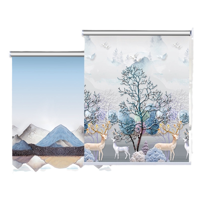 新款卷帘遮光升降免打孔安装