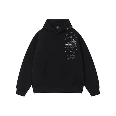 FORNINES刺绣重磅连帽卫衣男帽衫国潮情侣上衣秋冬加绒加厚外套女