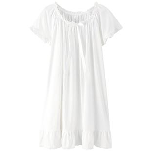 芬腾性感睡裙女夏季薄款纯棉公主风短袖睡衣女纯欲风夏天夏款短裙