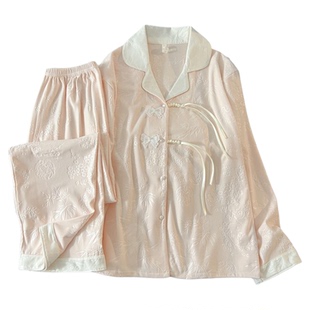 新款德绒睡衣女秋冬季保暖套装中古风甜美风高级感女士家居服套装