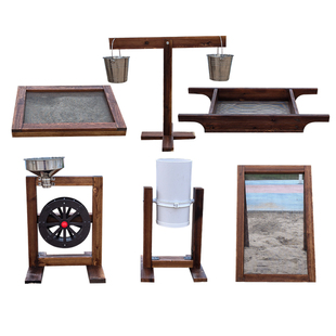 幼儿园户外沙坑沙池玩沙工具玩具儿童木制沙水区材料设备挖沙筛子