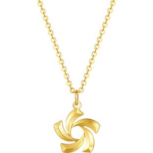 周六福项链女黄金色流星月亮链坠S925银高级感送女友节日礼物