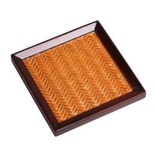 台湾竹艺师廖壹男纯手工日式竹编杯垫竹制杯垫竹茶托茶道隔热茶垫