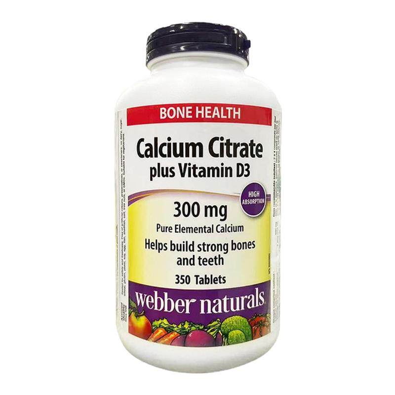 加拿大直邮Webber Naturals韦博浓缩钙片维生素D3 350粒/瓶