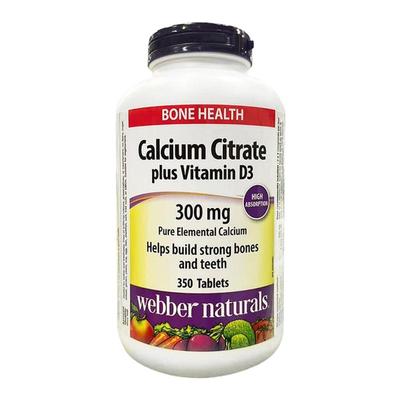 加拿大直邮Webber Naturals韦博浓缩钙片维生素D3 350粒/瓶