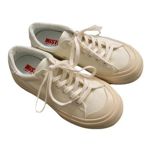 厚底奶油帆布鞋女溶解鞋2026春季新款可爱日系大头鞋女百搭小白鞋