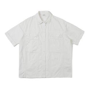 UNRETRO 双层领设计感复古多口袋小个子短袖衬衫女叠穿工装衬衣