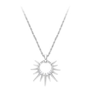 真我不凡S925纯银太阳神项链女2025新款优雅气质小众设计感锁骨链