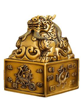 铜貔貅印章客厅大印摆件龙头神兽