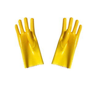 千禧龙棉毛浸塑手套耐油耐酸碱工业橡胶浸胶防水劳作劳保手套包邮