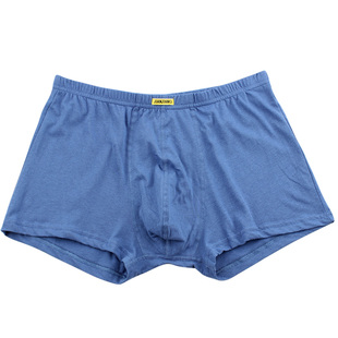 健将男士平角内裤纯色100%全棉无弹力纯棉青年透气宽松男四角裤头