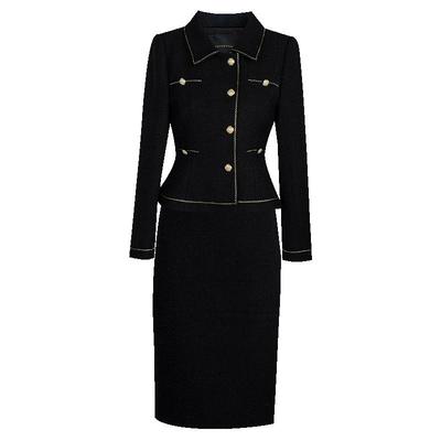 罗衣知性粗花呢修身套装