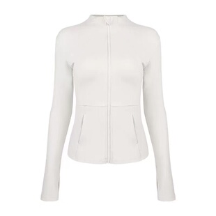 清仓加绒运动外套女立领拉链开衫瑜伽服专业户外跑步健身夹克长袖