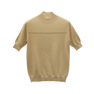 2022秋季五分袖上衣女装大码半高领羊毛衣针织衫打底套头宽松中袖